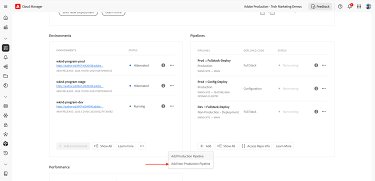 de Pipelinekaart van Cloud Manager