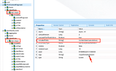 Index op de dam :Asset nodetype