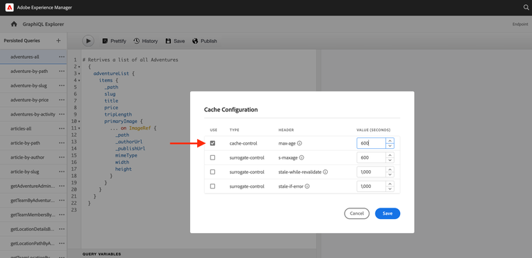 handhaaft de Configuratie van het Geheime voorgeheugen van GraphQL