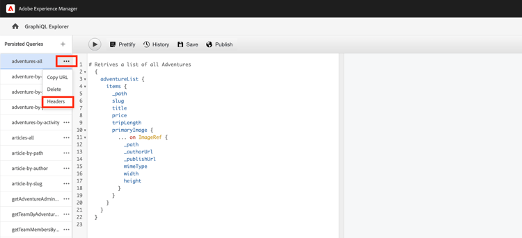 handhaaft de Optie van de Kopbal van GraphQL