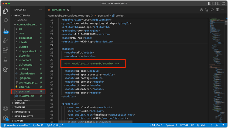 verwijdert ui.frontend module uit reactorpom