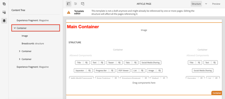 Belangrijkste Container