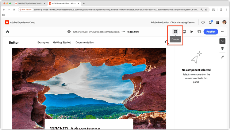 Een voorvertoning weergeven van een extensie van Universal Editor