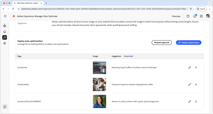 ​ auto-suggereert ontbrekende alt tekst ​