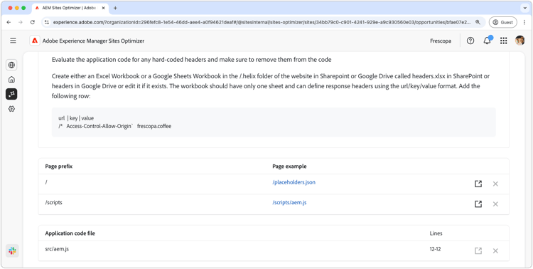 ​ auto-identificeer de configuratiekans van CORS ​