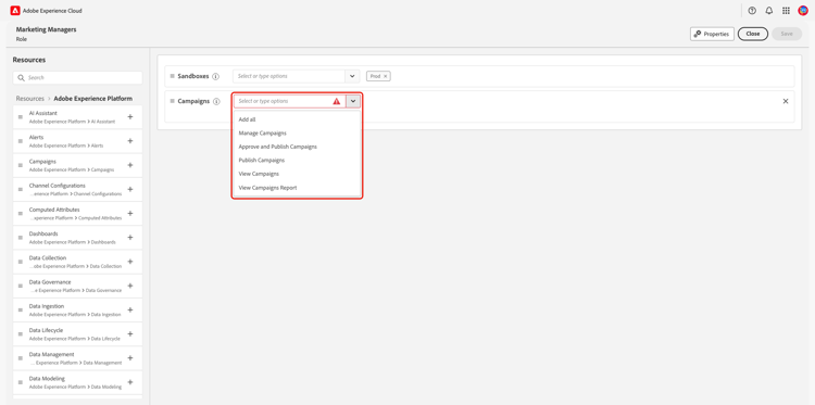 de werkruimte van Middelen met een individueel middel dropdown uitgevouwen en benadrukt menu.