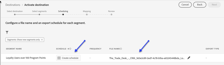 Platform UI screenshot om publieksactivering te plannen.