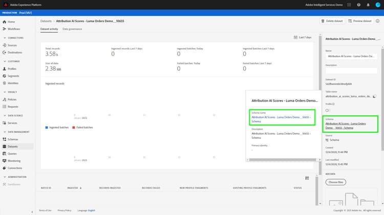 selecteer het schema