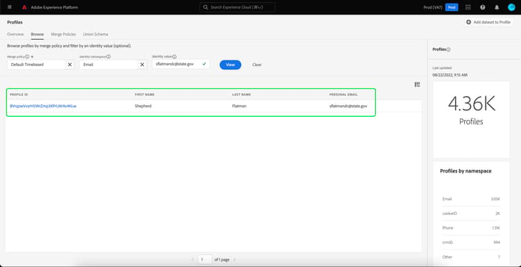 het profiel dat de identiteitswaarde aanpast wordt benadrukt.