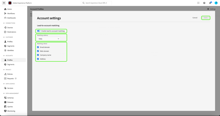 Accountinstellingen configureren