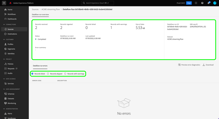 dataFlow-run-overview