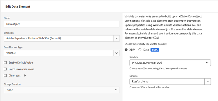 Afbeelding van de interface Codes waarin de opties voor gegevenselementen worden weergegeven.