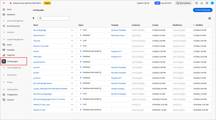 ​ heb toegang tot de het landen paginabibliotheek ​