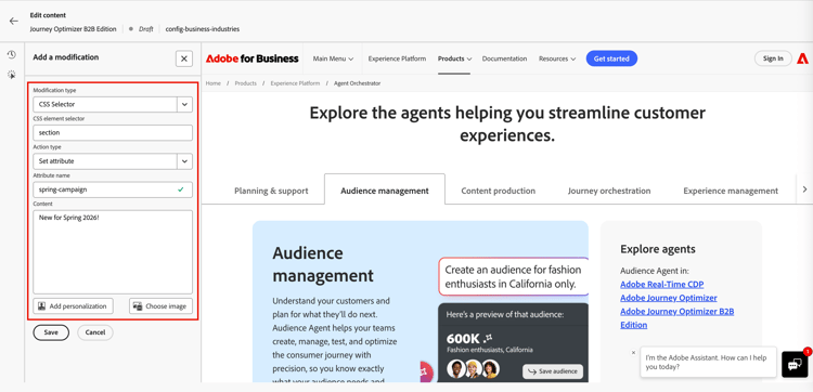 ​ de niet-visuele redacteur css selecteerswijziging ​
