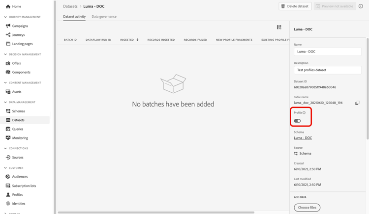 toegelaten de montages van de Dataset met de optie van het Profiel
