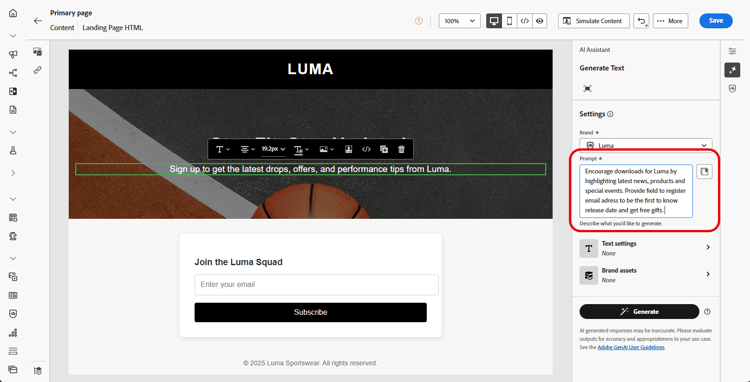 ​ AI Hulp tekstgeneratie voor het landen van pagina met het gebied van de Vragen en de knoop van de Bibliotheek van de Vragen ​