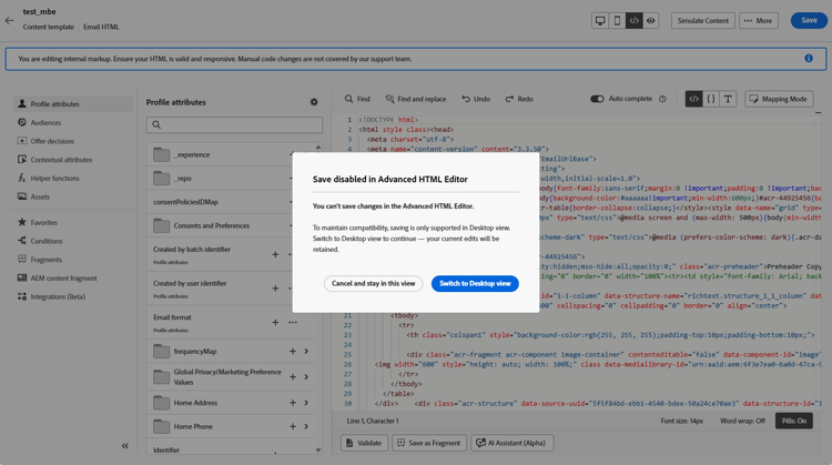 ​ Schakelaar terug naar de mening van de Desktop om uw veranderingen te bewaren ​