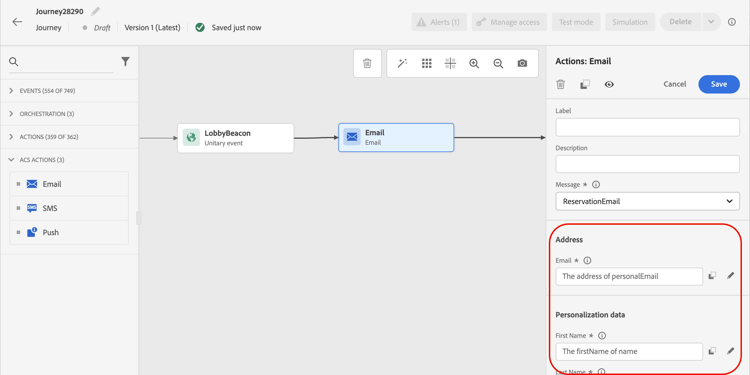 de selectieinterface van het het berichtmalplaatje van Campaign Standard