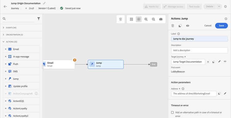 de kaartconfiguratie van de Parameter voor sprongactiviteit met uitdrukkingsredacteur