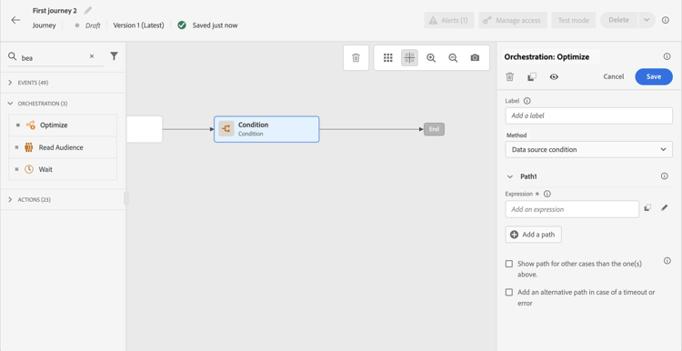 de Voorwaarde van Source van Gegevens methode die in dropdown menu