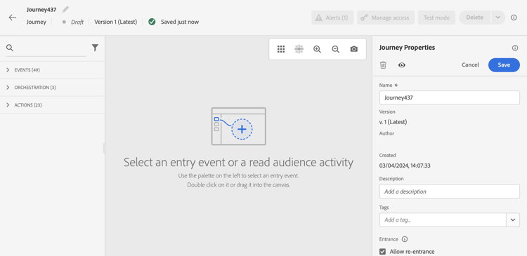 Reis eigenschappen paneel met montages en configuratieopties