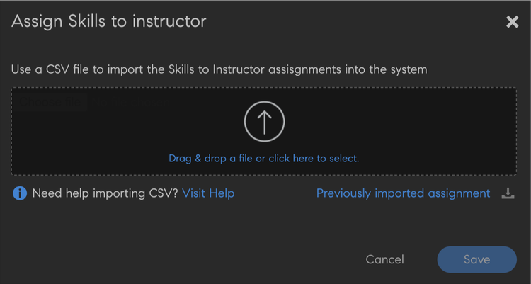 voeg instructeursvaardigheden CSV