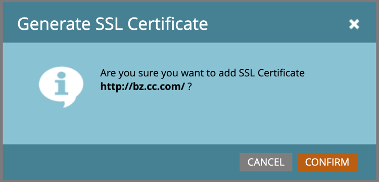 ​ voeg SSL toe - bevestig ​