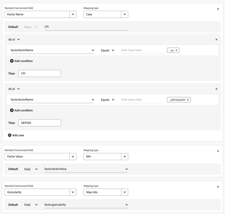 de regels van de Dataset - factor voorbeeld