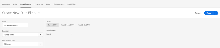 creeer gegevenselement