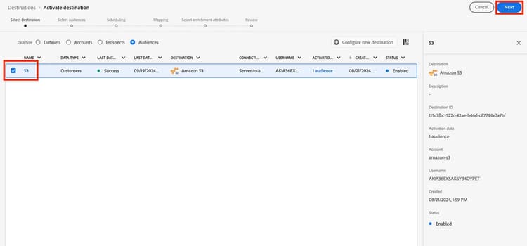 uitgezocht-s3-bestemming