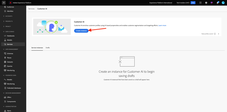 creeer nieuwe instantie