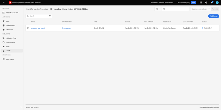 de Inzameling SSF van Gegevens van Adobe Experience Platform