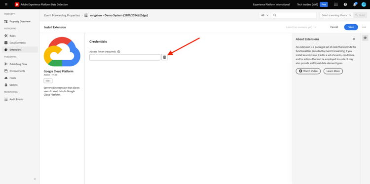 de Inzameling SSF van Gegevens van Adobe Experience Platform