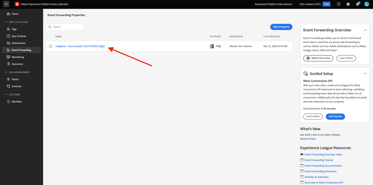 de Inzameling SSF van Gegevens van Adobe Experience Platform
