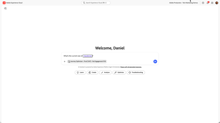 De Adobe Experience Platform Agent Orchestrator-interface gebruiken