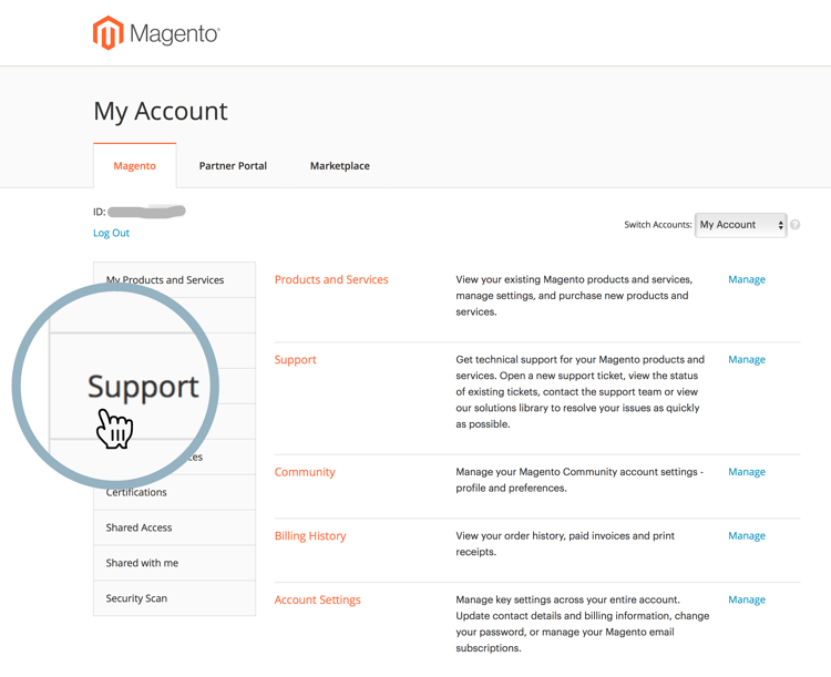 ​ magento_account_support_tab ​