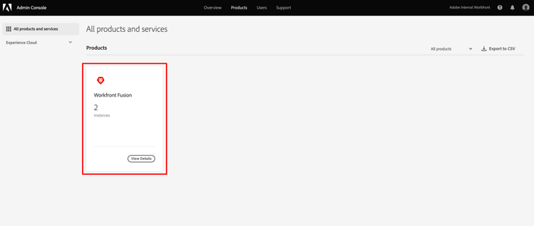 Fusie in Admin Console