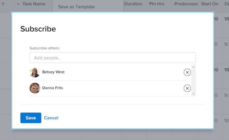 Subscribe window
