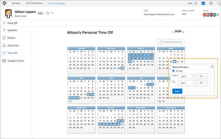 markeertijd weg in persoonlijke kalender