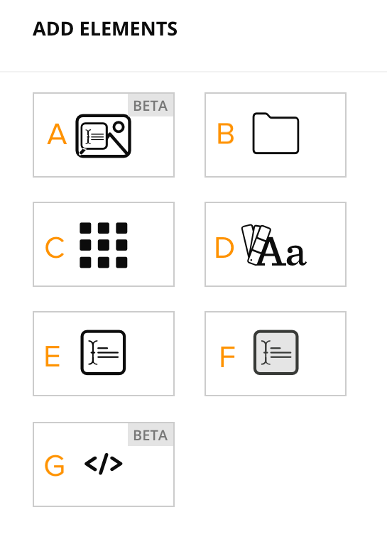 het schermschot van A van beschikbare widgets voor uw Brand Connect homepage