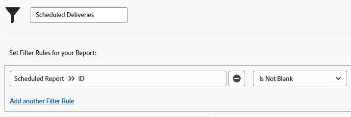 Gepland rapportfilter