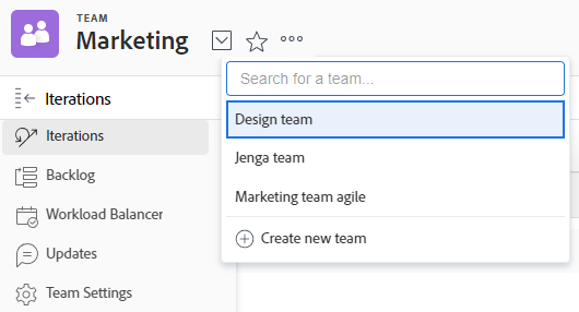 Uitgezocht creeer nieuw team.