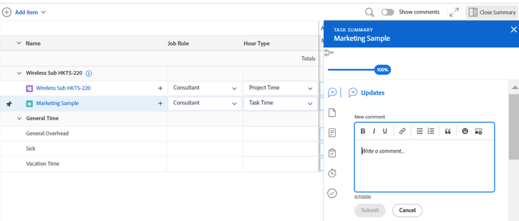 samenvatting-paneel-voor-taak-geopend-in-timesheet