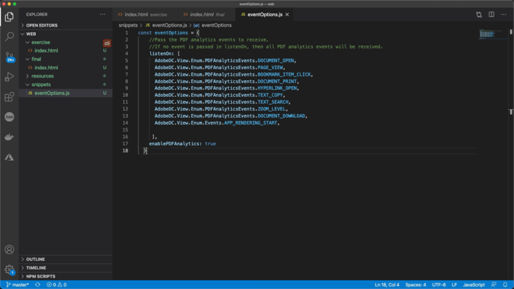 Captura de tela de onde copiar o código