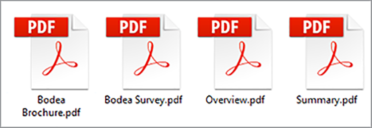 Captura de tela dos ícones de arquivos PDF