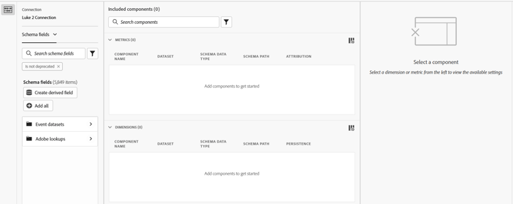 Captura de tela do editor de componentes