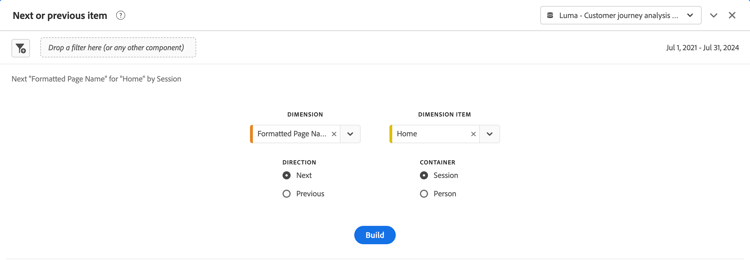 Painel Próximo item ou anterior