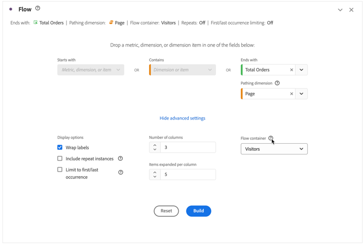 Configuração de fluxo