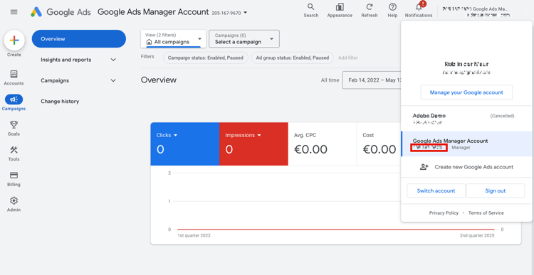 Conta do Gerente do Google Ads