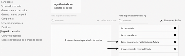 Conexão de compartilhamento de público